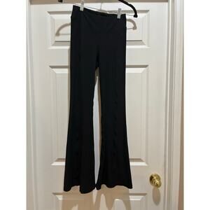 WOLVEN Women's Small Black Flared Leggings Yoga Pilates Lounge Casual